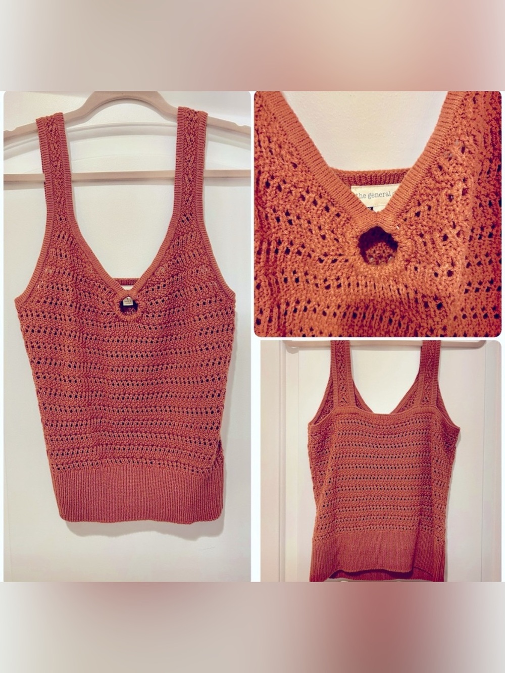 NWOT The General Good Mori Crochet Sweater Tank